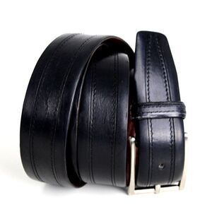 Cole Haan BLACK GENUINE LEATHER 1.25"Wd CASUAL DRESS MEN'S BELT Sz 44 (9M